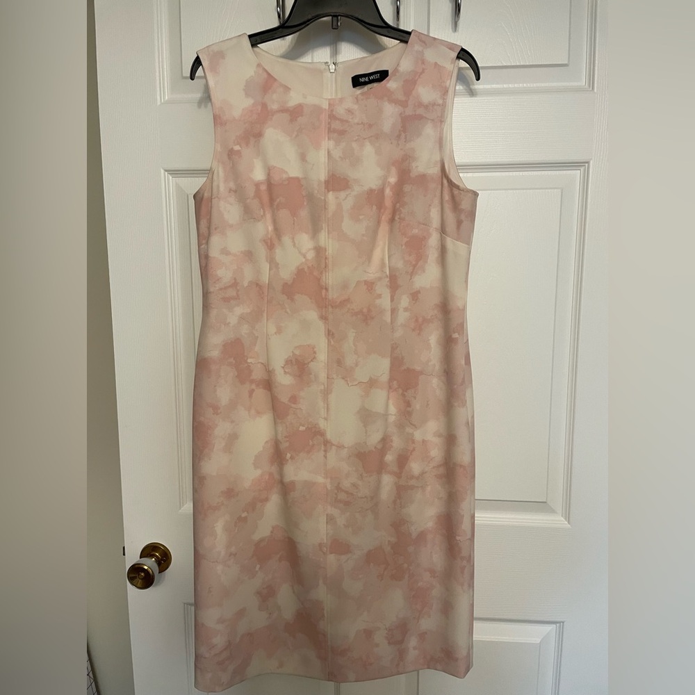 Nine West Blush Marble Midi Sheath Dress